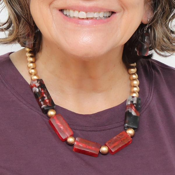 Red Frosted Fusion Necklace