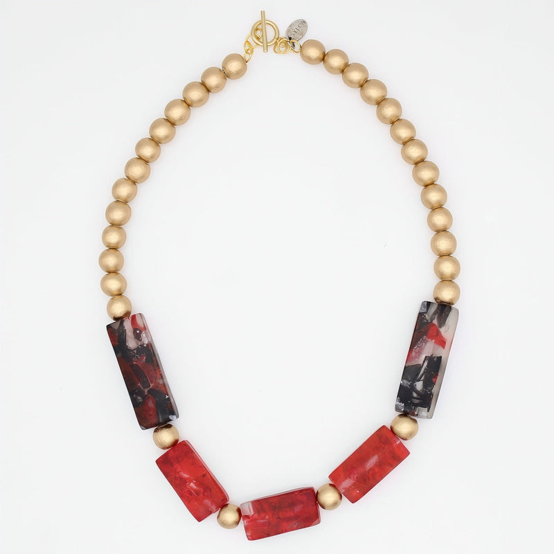 Red Frosted Fusion Necklace