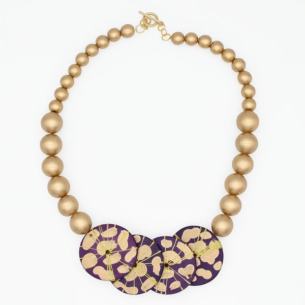 Gilded Plum Disc Necklace
