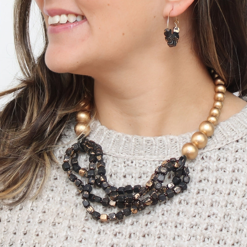 Black & Gold Starlit Necklace