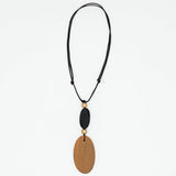Ebony Drift Oval Pendant Necklace