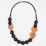 Orange Heartwood Bead Necklace