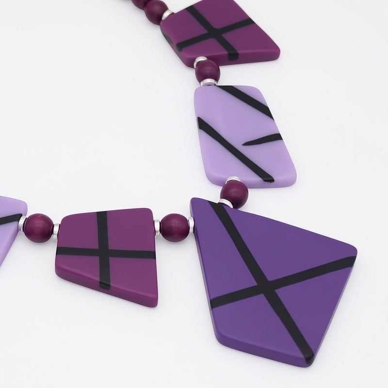 Shades of Purple Axis Statement Necklace