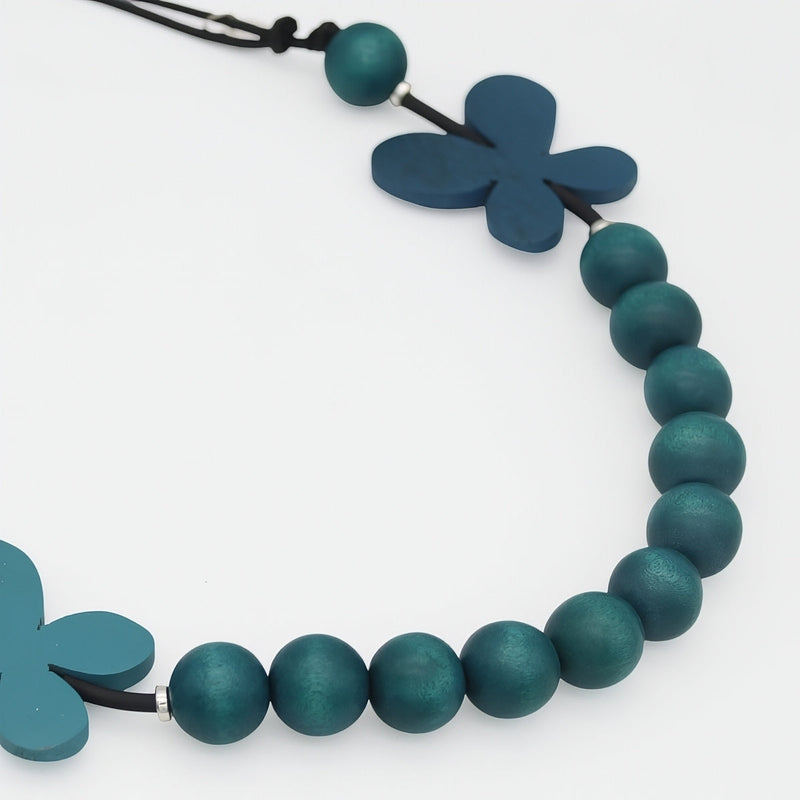 Teal Woodland Wings Necklace