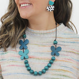 Teal Woodland Wings Necklace