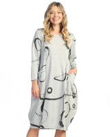 "Olivia" Fleece Lantern Dress with Two Pockets - SF6-1421