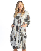 "Mocha" Fleece Lantern Dress with Two Pockets - SF6-1969