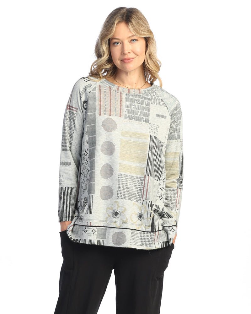 Jess & Jane "Gallery" Fleece Raglan Sleeve Top - SF7-1904