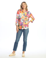 "Cancun" Button Down Shirt with 3/4 Cuff Sleeve - SG1-2051