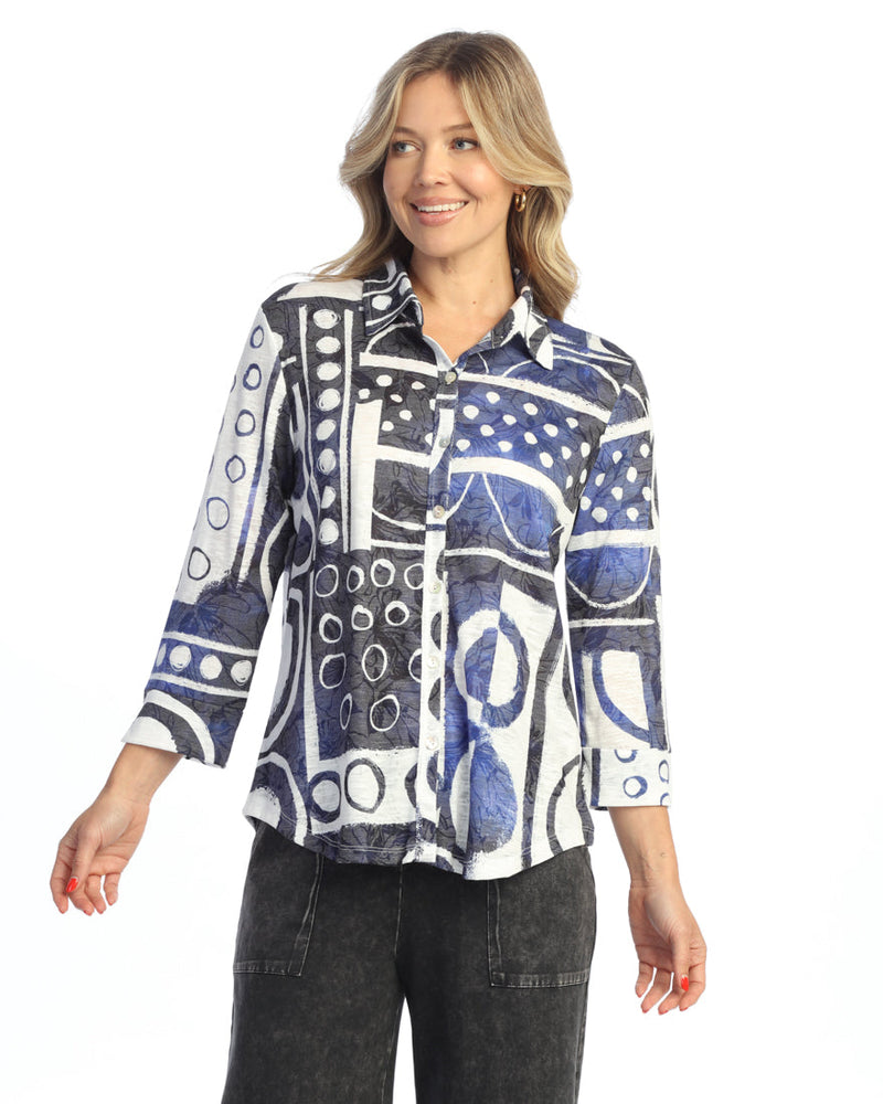 Button Down Shirt with 3/4 Cuff Sleeve - SG1-