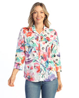 Button Down Shirt with 3/4 Cuff Sleeve - SG1-