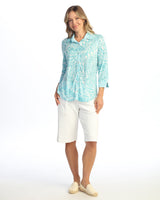 Button Down Shirt with 3/4 Cuff Sleeve - SG1-