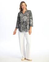 Mandarin Collar Button Down Shirt - SG2-