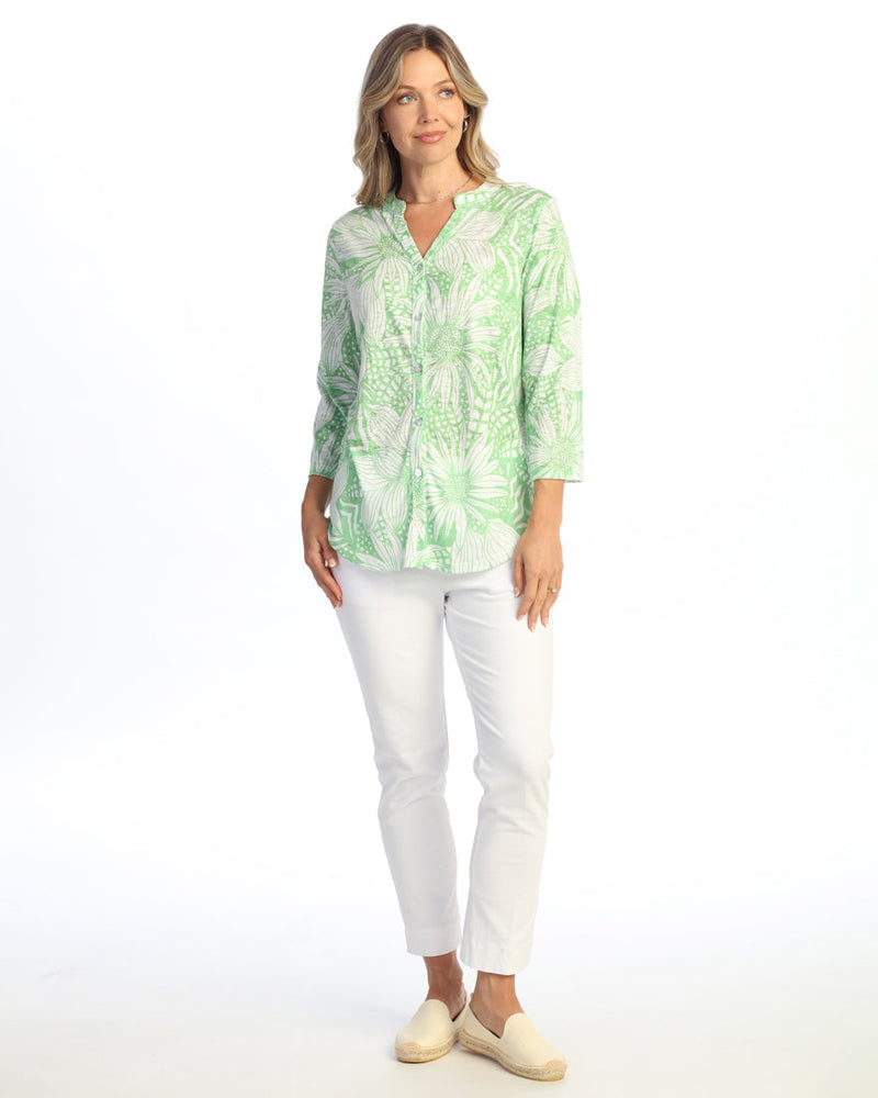 Mandarin Collar Button Down Shirt - SG2-