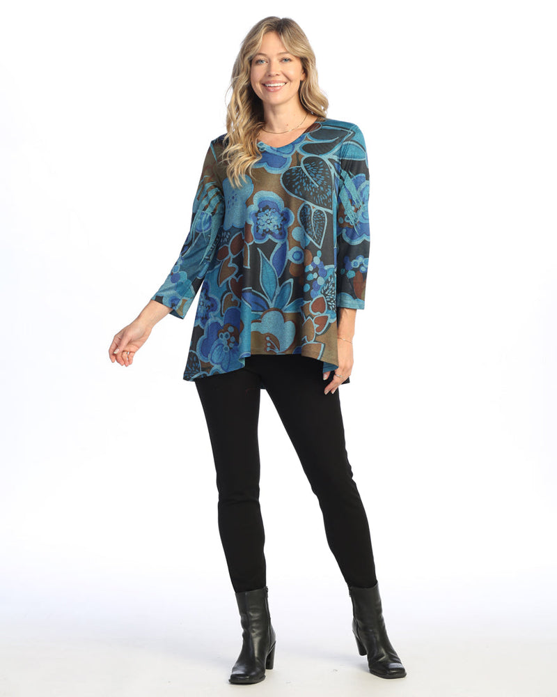 Jess & Jane “Lullaby” Slinky-Like Knot Hi-Low Tunic Top - SK2-1976