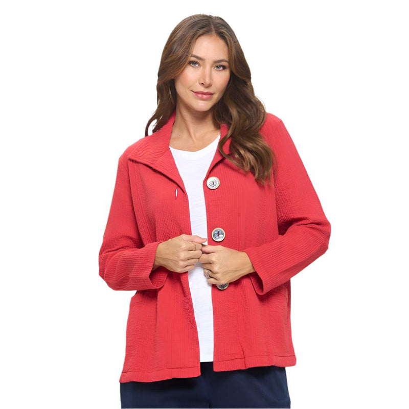 Cotton Cord Jacket in Brick Red - ST-408-BRD