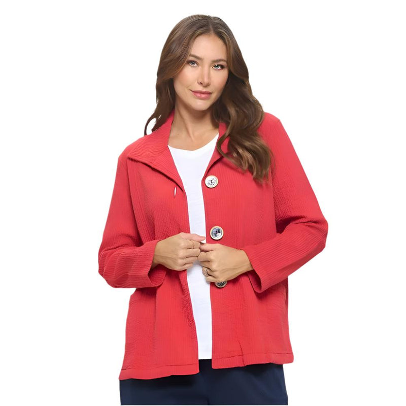 Focus Fashion Cotton Corduroy Jacket in Brick Red - ST-408-BRD