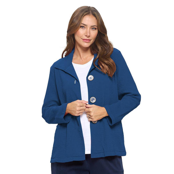 Focus Fashion Cotton Corduroy Jacket in Slate Blue - ST-408-SLT