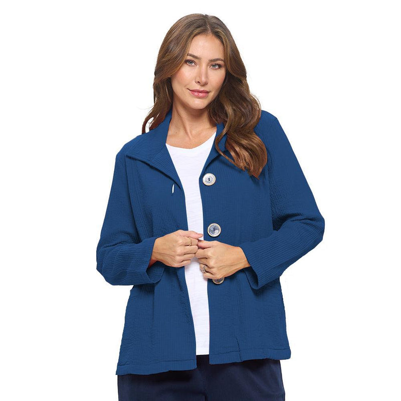 Focus Fashion Cotton Corduroy Jacket in Slate Blue - ST-408-SLT