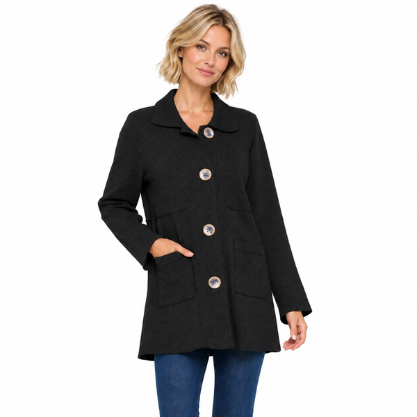 Ribbed Textured Jacket  - ST407