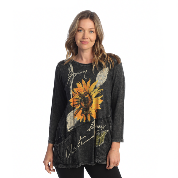 Jess & Jane "Sunflower" Mineral Washed Tunic Top - M101-1757