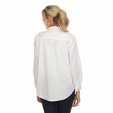 Basic White Cotton Poplin Shirt - 21407-WHT - Size S Only!