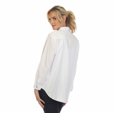 Basic White Cotton Poplin Shirt - 21407-WHT - Size S Only!