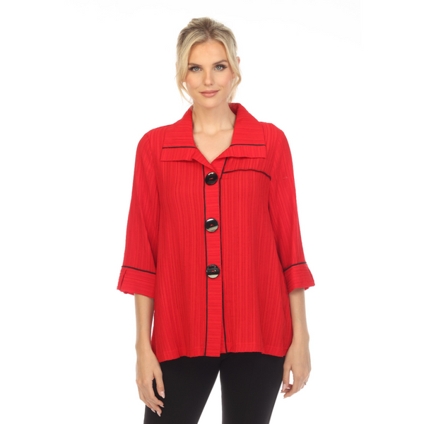Moonlight Button Front Jacket in Red - 2311-OMG - 🎬