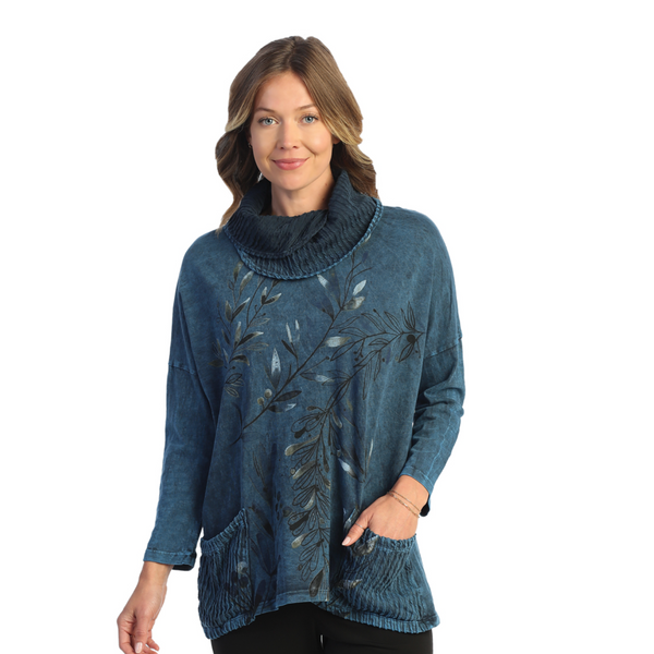 Jess & Jane "Whisper" Mineral Washed Cowl Neck Tunic Top - M99-1665