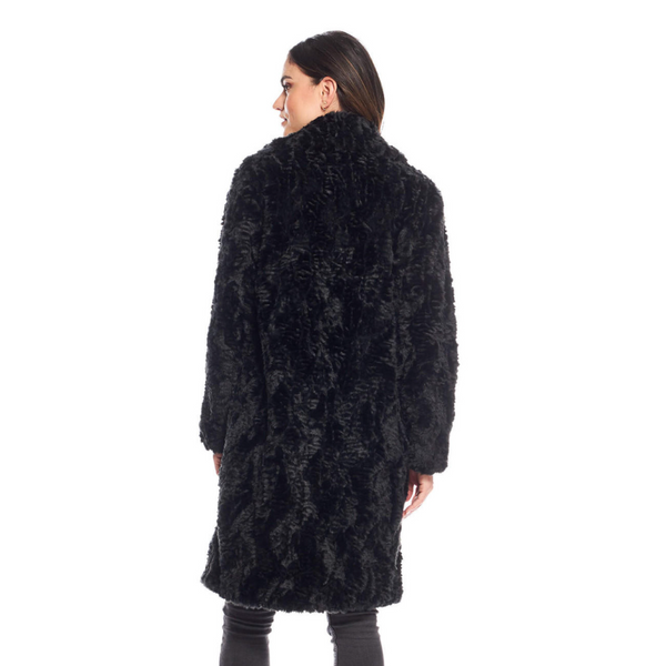 Fabulous Fur Persian Faux-Fur Stroller Coat in Black - 14745-BK