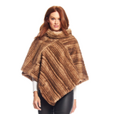 Fabulous Faux-Fur Classic Mink Poncho in Toffee - 16172-TF