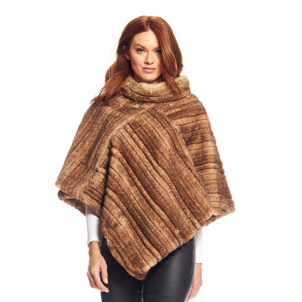 Fabulous Faux-Fur Classic Mink Poncho in Toffee - 16172-TF – Shop