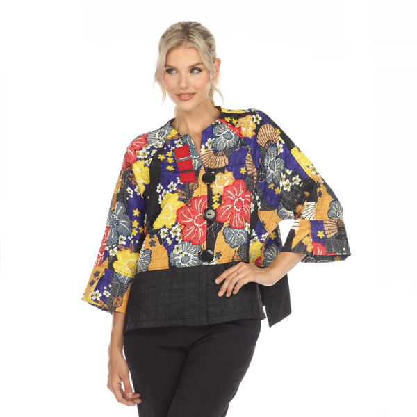 Floral Kimono Sleeve Jacket - 3791