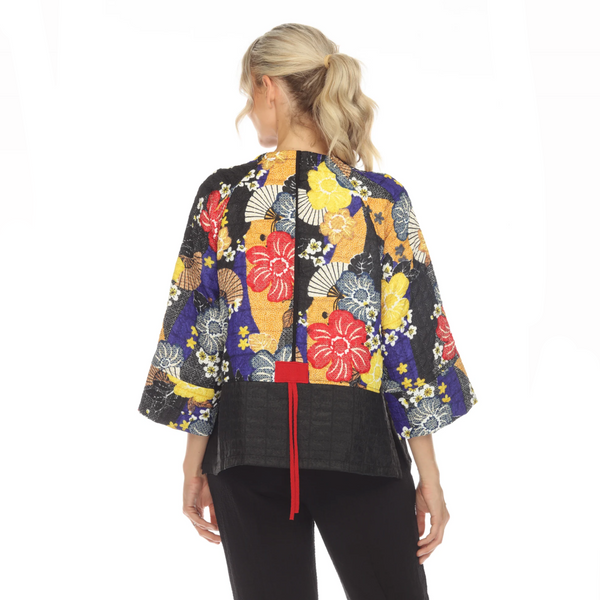 Floral Kimono Sleeve Jacket - 3791