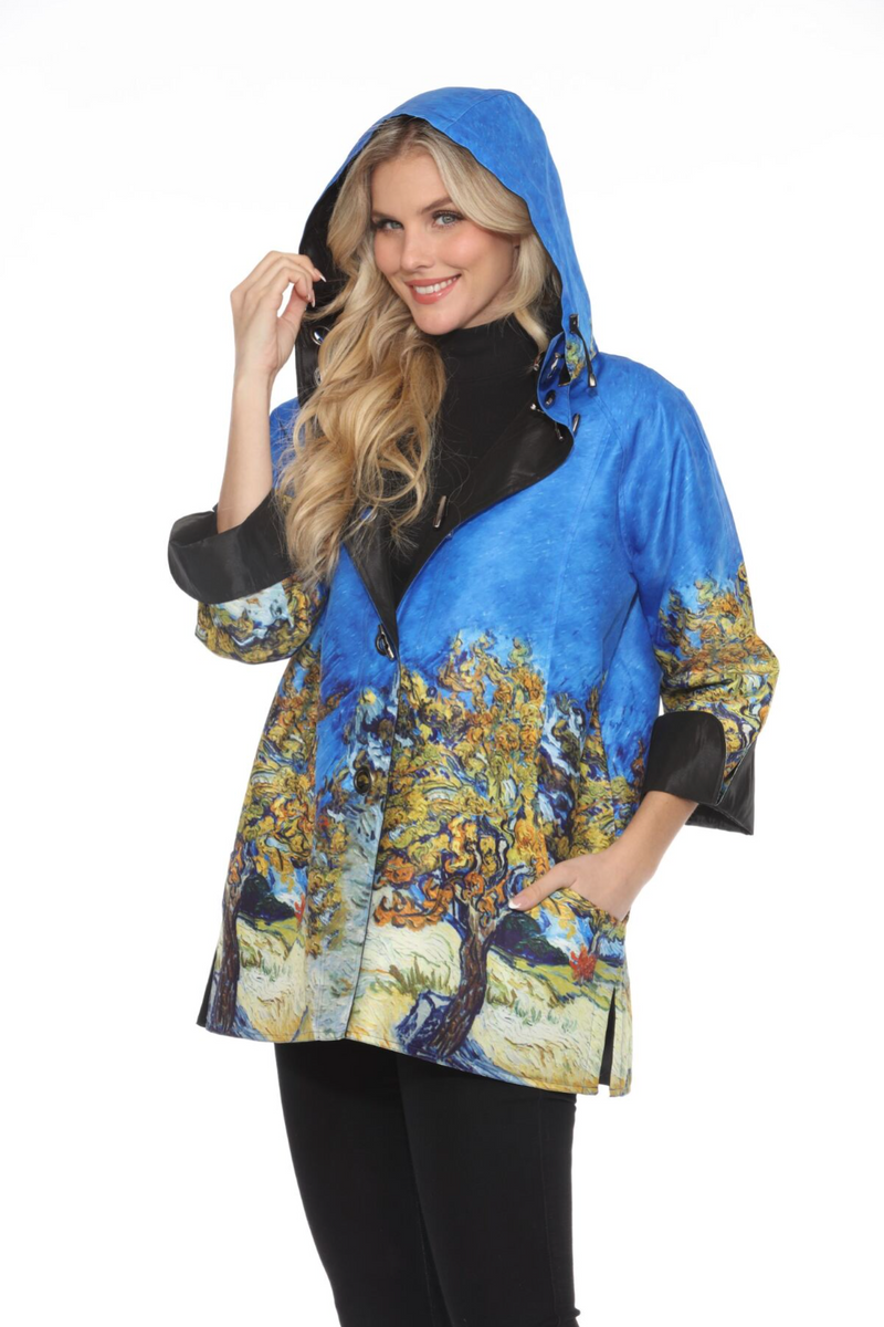 Van Gogh-Inspired Reversible Raincoat  - J2539RW-1