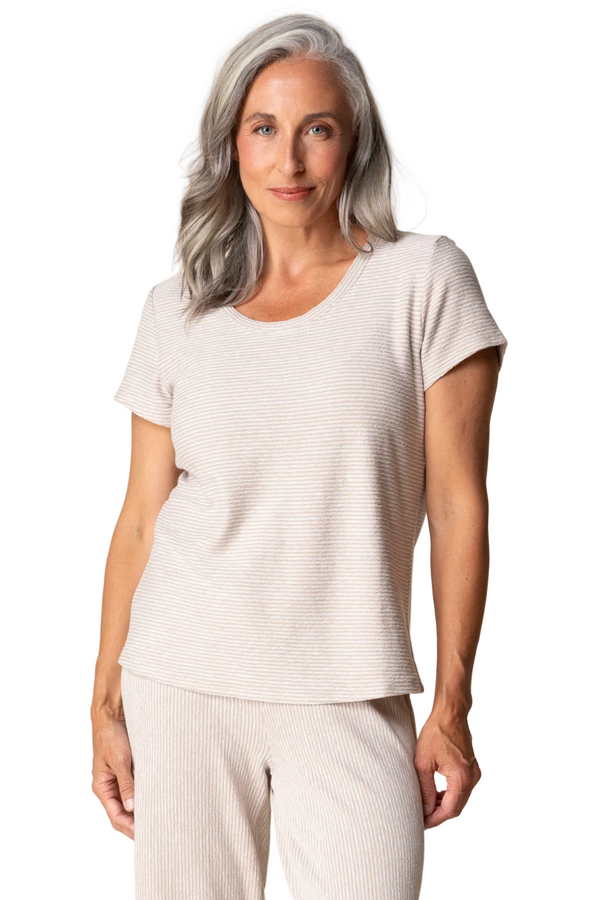 Pasadena Knit Striped Cotton Tee - 21539