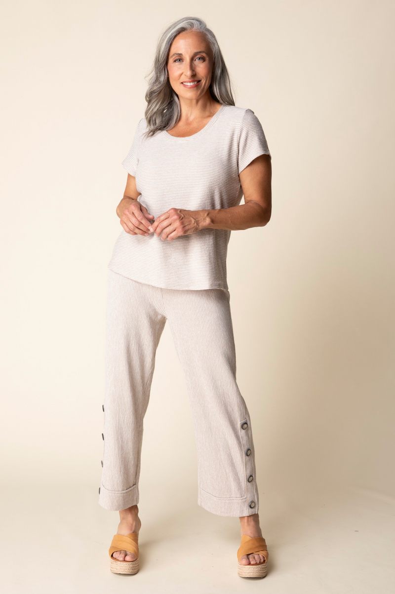 Pasadena Knit Striped Cotton Tee - 21539