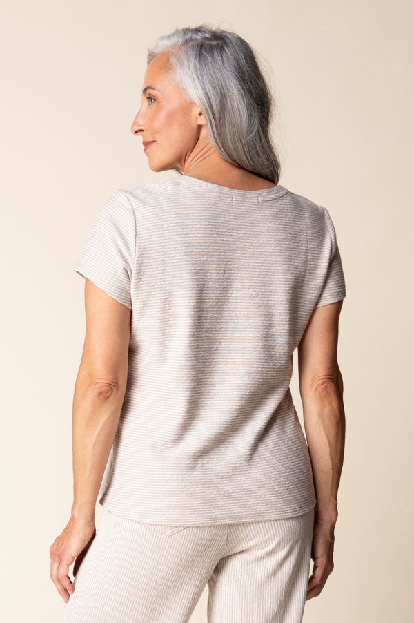 Pasadena Knit Striped Cotton Tee - 21539