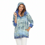 Abstract Art Reversible Hooded Raincoat - J2239RW-6