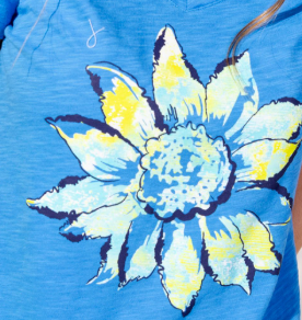 Peruvian Cotton Painted Sunflower Tee - 40804