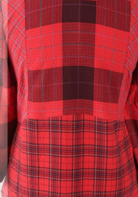 "Girl Gone Plaid"- Boyfriend Shirt - 40743 - Size S Only!