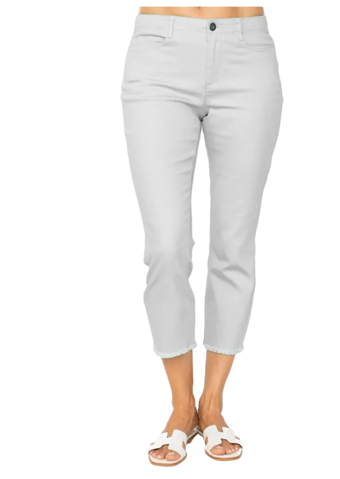 Stretch Denim Capri Jean in Gull- 11177-WT - Size 4 Only!