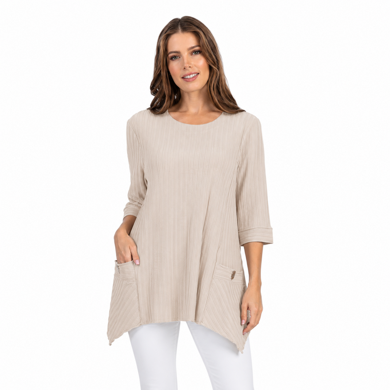Ribbed Pocket Tunic - CS330-DS - Plus Sizes Only!