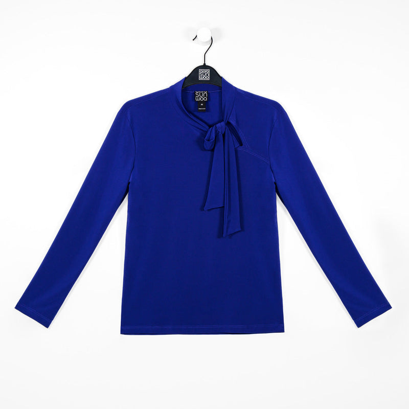 Clara Sunwoo Bow & Keyhole Front Top in Cobalt - T237-COB