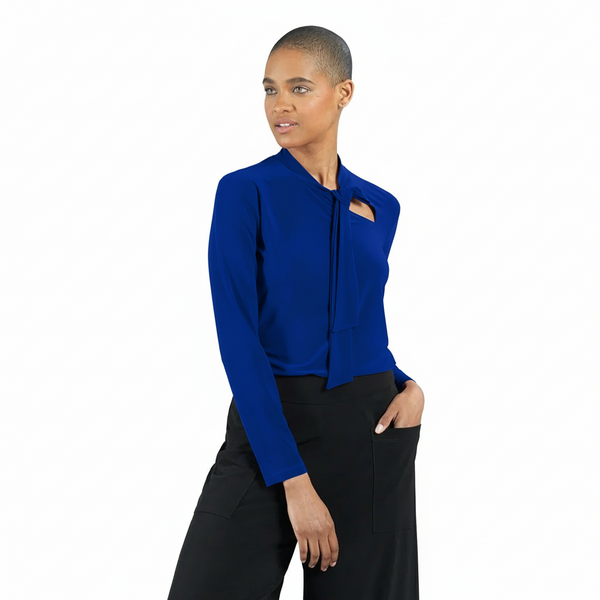 Clara Sunwoo Keyhole Front Top in Cobalt - T237-COB - Size 1X Only!