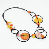 Orange Hayden Disk Necklace