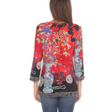 Citron Asian Inspired Floral Print Tee - TLMT - Size M Only