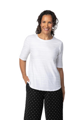 Steady Stream Elbow Sleeve Tee in White - 16527-WT - Size L Only!