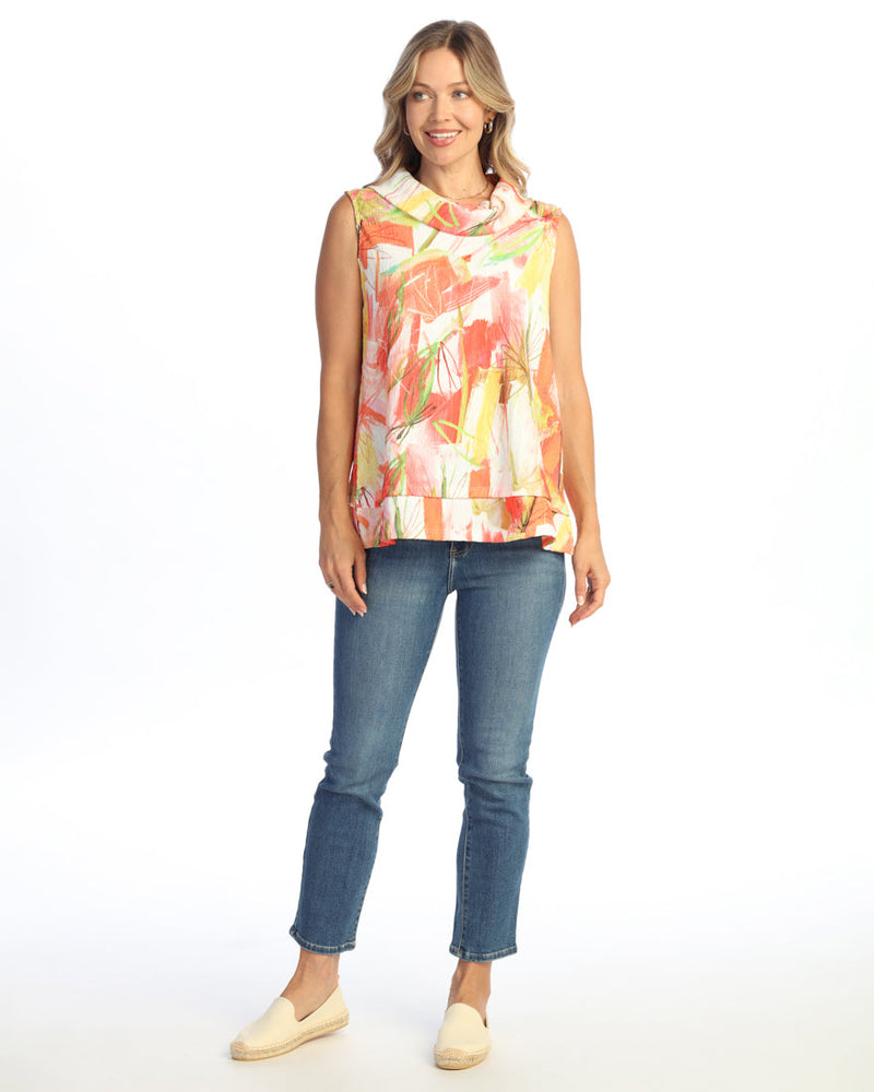 Crinkle Cowl Neck Top- VC1