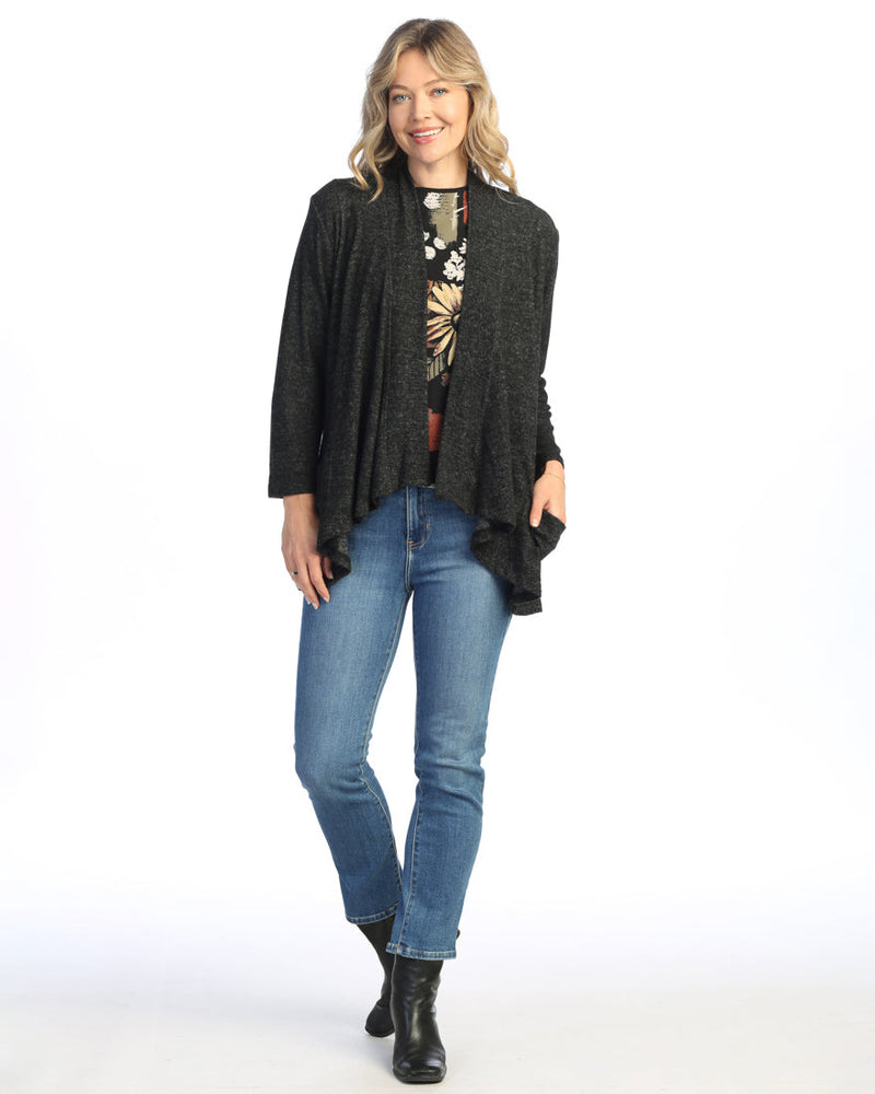 Jess & Jane Brushed Hacci Draped Cardigan - VP4